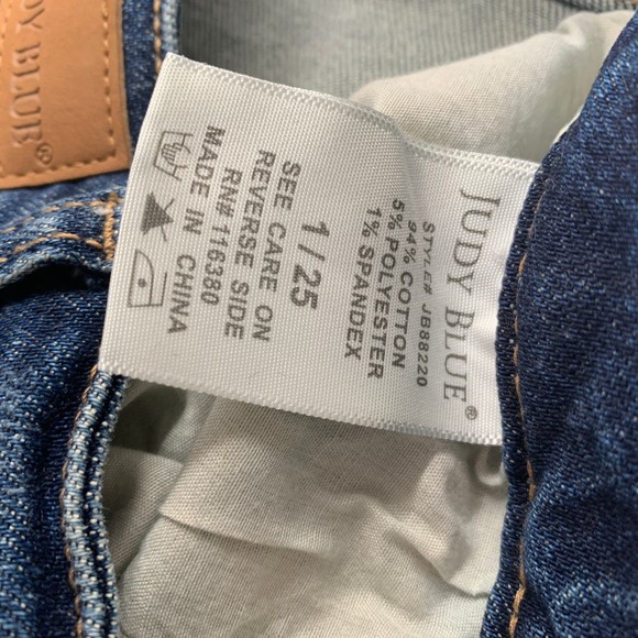 Judy Blue Women Jeans 25 Blue Denim Boyfriend Fit Dark Wash Distressed Adult - Picture 11 of 13